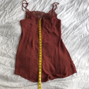 Free People Red Slip Dress with Built in Lace Bra